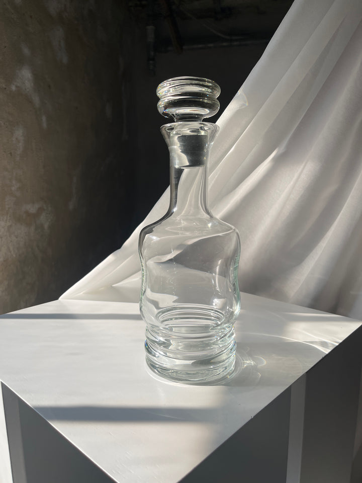 Mouth-blown carafe with grooved bottom🩷