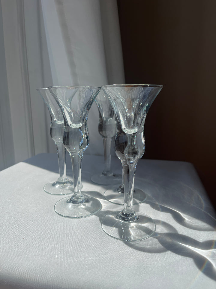 Holmegaard "Dutch" bell-shaped shot glass, clear glass. 