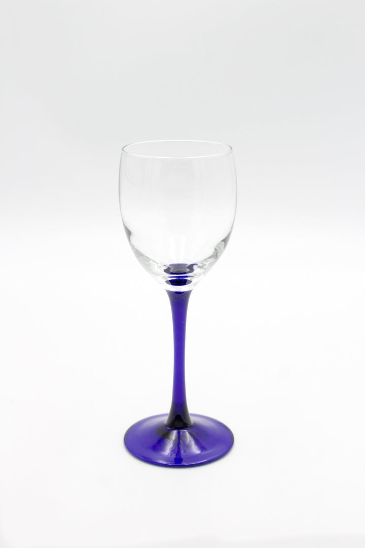 France - Hed wine glass, blue tall stem