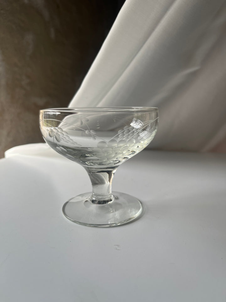 Champagne skål med drue motiv 4 stk