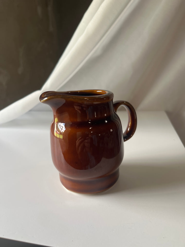 Brown Glazed cup with cake plate