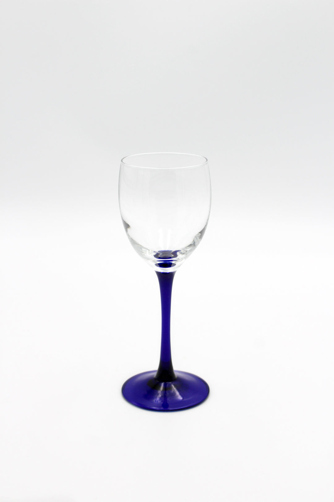 France - Hed wine glass, blue tall stem