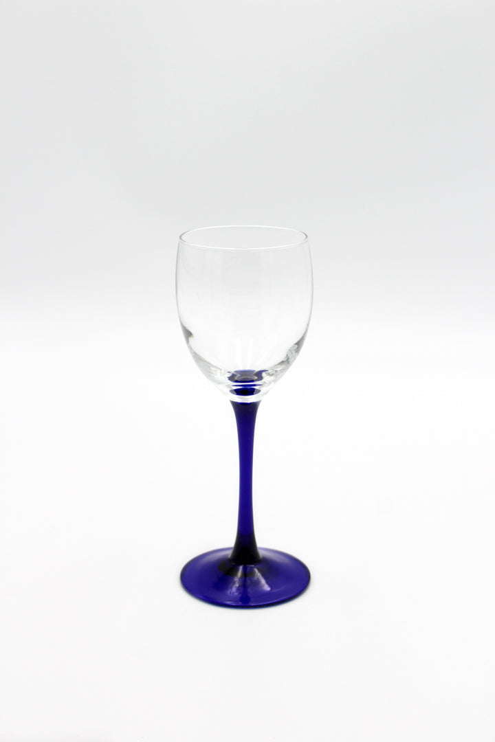 France - Hed wine glass, blue tall stem