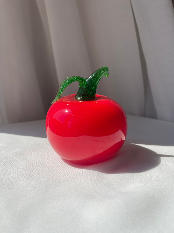 Dekorative frugtfigur i glas