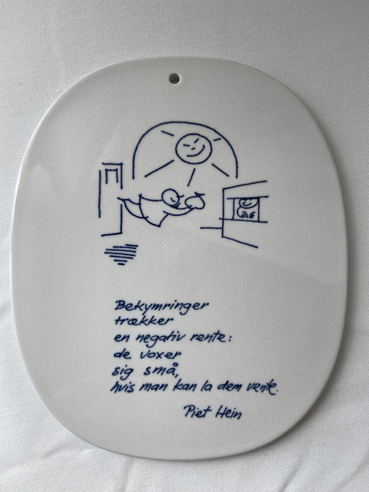 Piet hein Platter, ‘Bekymring trækker en negativ rente……..’ Royal Copenhagen