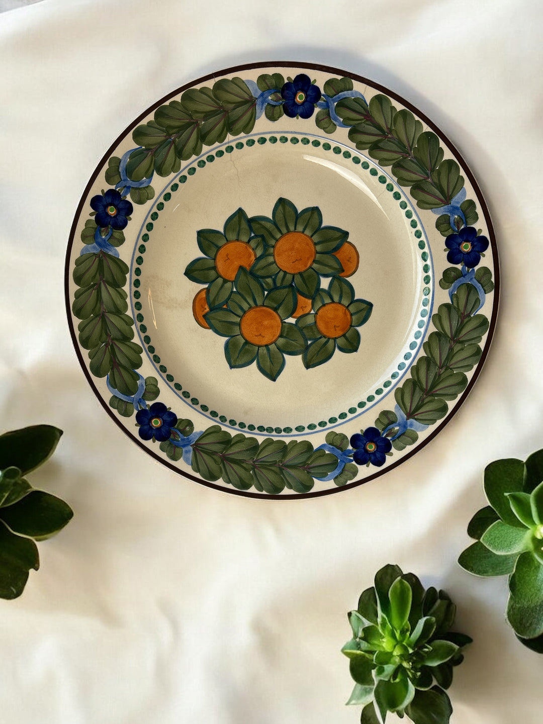 Aluminia - Faience wall plate / Dish with floral motif