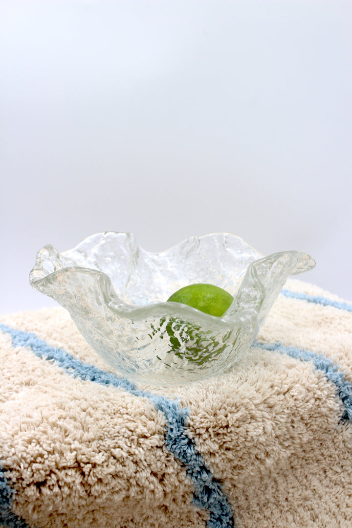 Wave edge glass bowl