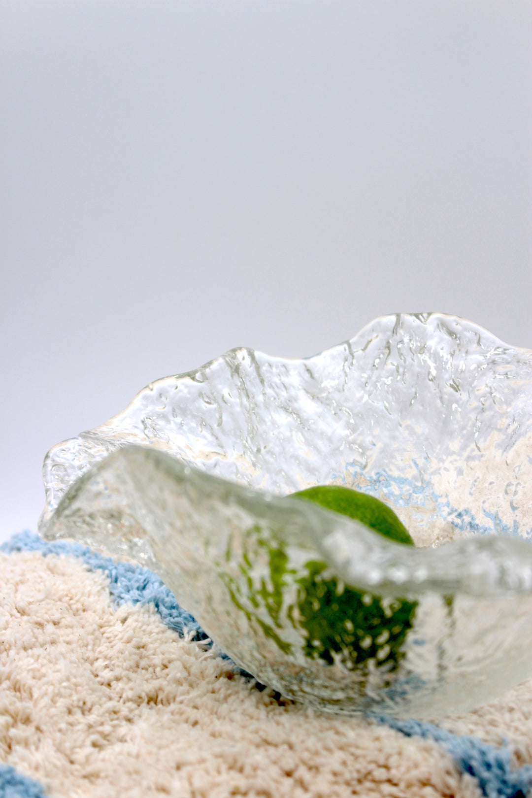 Wave edge glass bowl