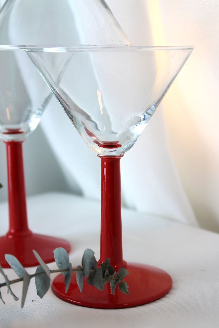 Leonardo - Cocktail glass with red stem