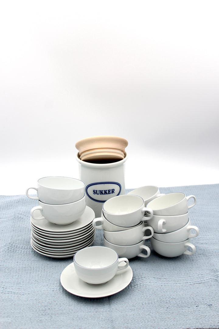 Royal Copenhagen - Blue rim coffee cup with saucer