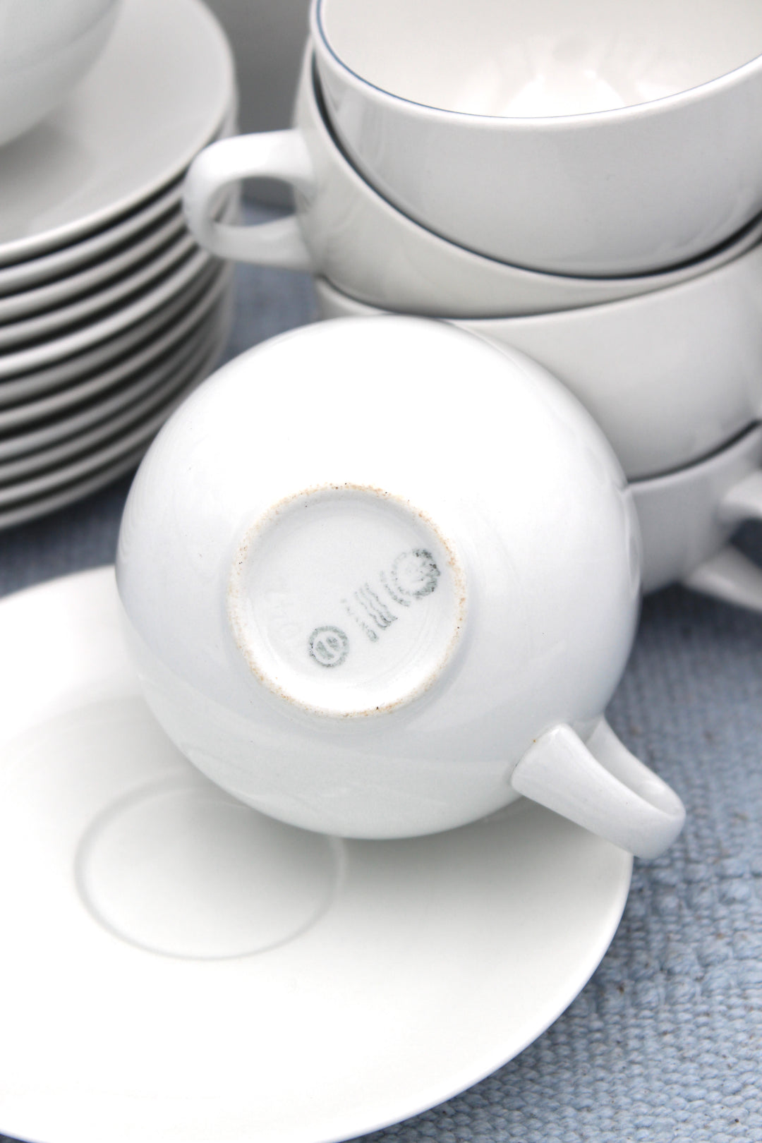 Royal Copenhagen - Blue rim coffee cup with saucer