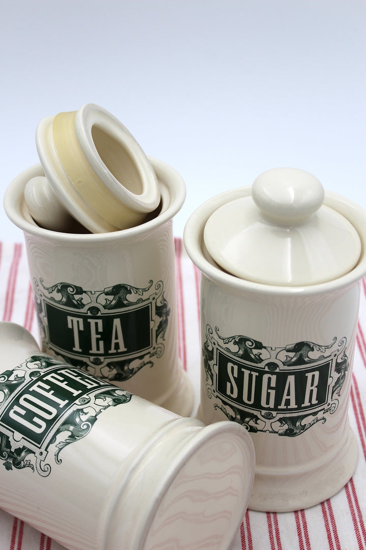 Vintage - Sugar, coffee, tea - jar set